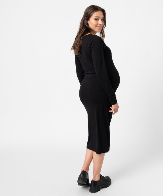 Robe de grossesse en maille extensible à manches longues vue3 - GEMO (MATER) - GEMO