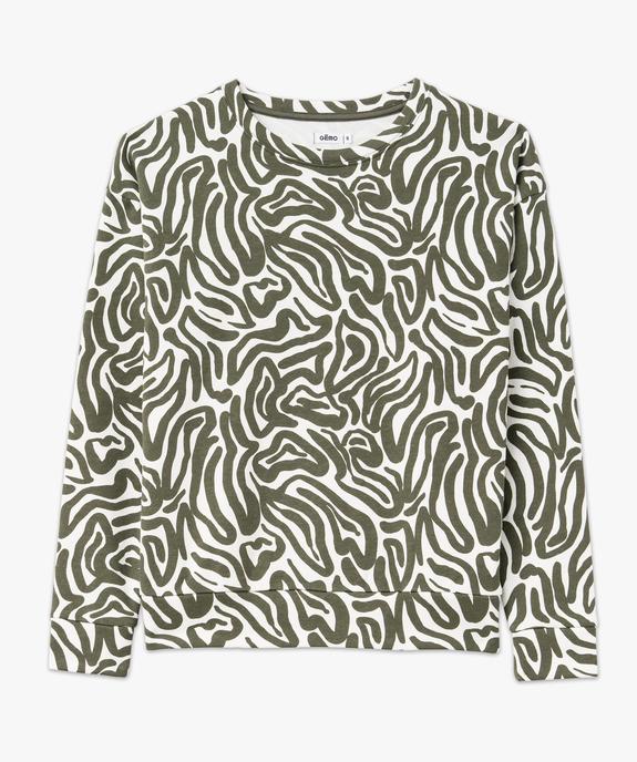 Sweat imprimé à col rond femme vue4 - GEMO 4G FEMME - GEMO
