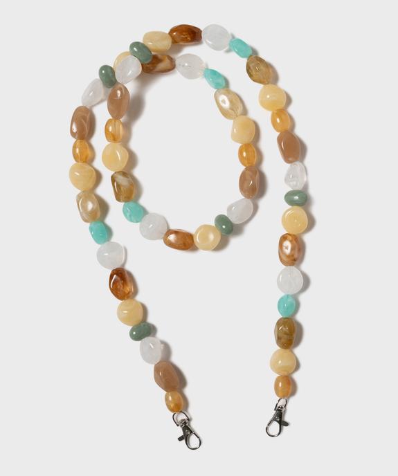 Cordon de téléphone en perles femme vue1 - GEMO (ACCESS) - GEMO