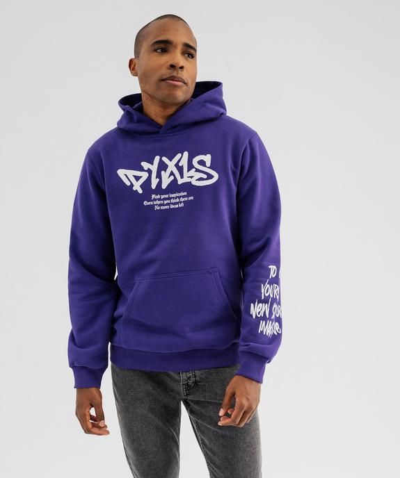 Sweat à capuche en molleton imprimé homme vue2 - GEMO (HOMME) - GEMO
