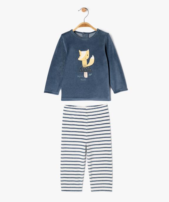 Pyjama en velours 2 pièces à motif renard bébé garçon vue1 - GEMO 4G BEBE - GEMO