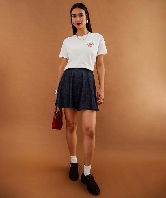 Jupe courte en jean femme vue7 - GEMO 4G FEMME - GEMO