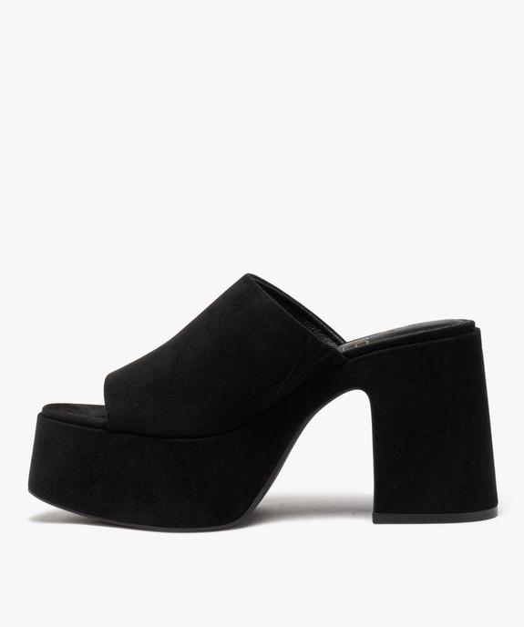 Mules femme à talon flare unies avec semelle plateforme vue3 - GEMO(URBAIN) - GEMO