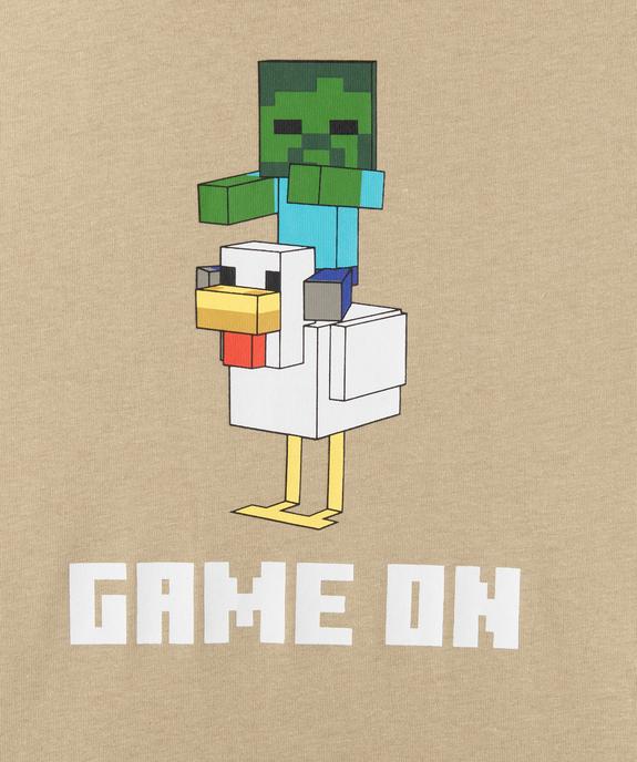 Tee-shirt manches courtes avec motif sur l’avant garçon - Minecraft vue2 - MINECRAFT - GEMO