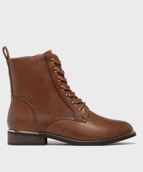 Boots plates à lacets et zip femme vue1 - VALENTINA BALDA - GEMO