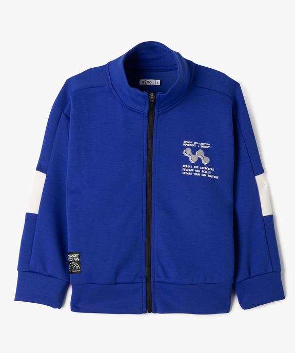 Sweat zippé en maille extensible et douce garçon vue2 - GEMO (ENFANT) - GEMO