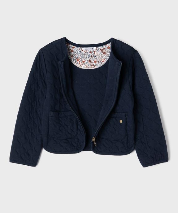 Sweat zippé en matière matelassée fille - LuluCastagnette vue2 - LULUCASTAGNETTE - GEMO