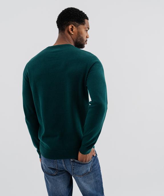 Pull en coton en maille fine à col rond homme  vue3 - GEMO (HOMME) - GEMO