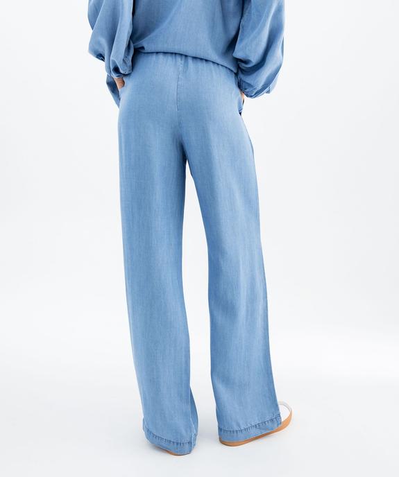 Pantalon large en Lyocell avec ceinture élastique femme vue3 - GEMO 4G FEMME - GEMO