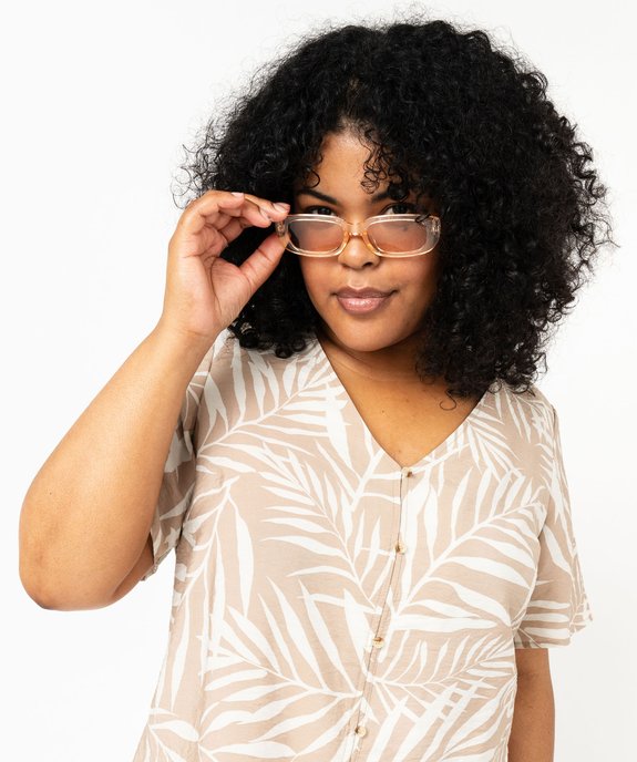 Blouse manches courtes fluide à col V et imprimé femme grande taille vue8 - GEMO (G TAILLE) - GEMO