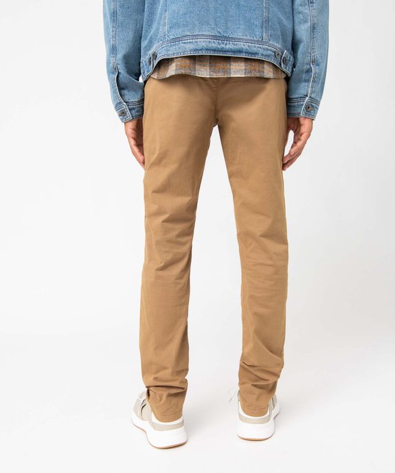 Pantalon chino en coton stretch coupe Slim homme vue3 - GEMO 4G HOMME - GEMO