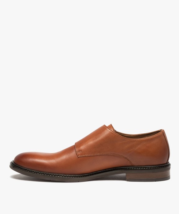 Derbies homme dessus cuir uni fermeture boucle - Tanéo vue4 - TANEO - GEMO