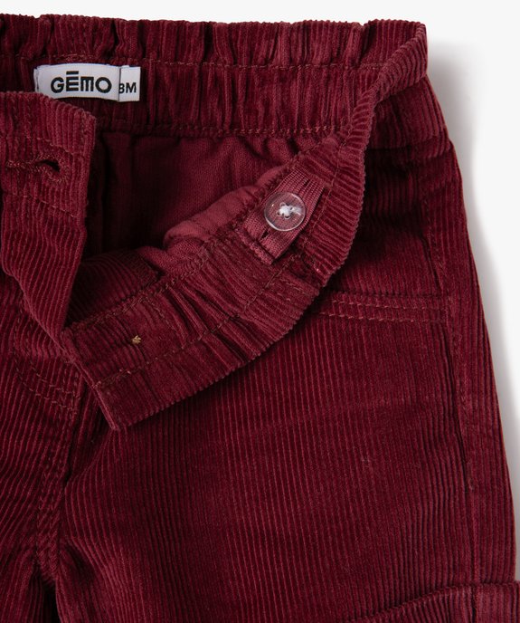 Short en velours à taille élastiquée et revers bébé fille vue2 - GEMO 4G BEBE - GEMO