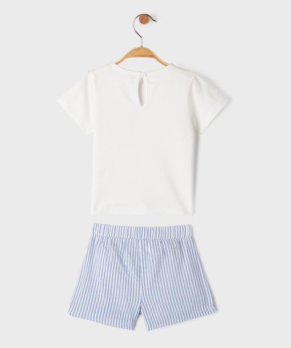 Ensemble 2 pièces tee-shirt + short bébé fille vue3 - GEMO(BEBE DEBT) - GEMO