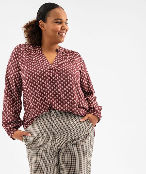 Blouse femme grande taille imprimée ajustable dans le bas vue1 - GEMO 4G GT - GEMO