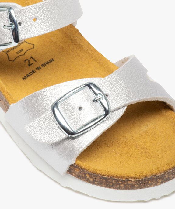 Sandales bébé fille à brides métallisées et semelle liège vue6 - GEMO(BEBE DEBT) - GEMO