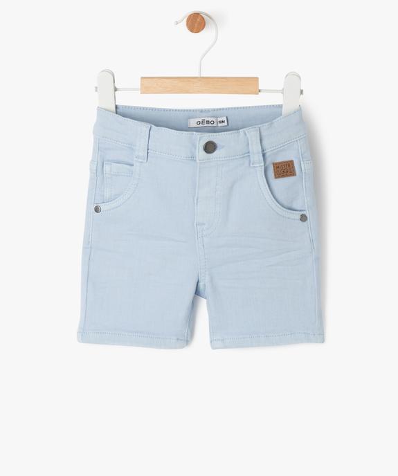 Short slim uni en toile extensible bébé garçon vue3 - GEMO(BEBE DEBT) - GEMO
