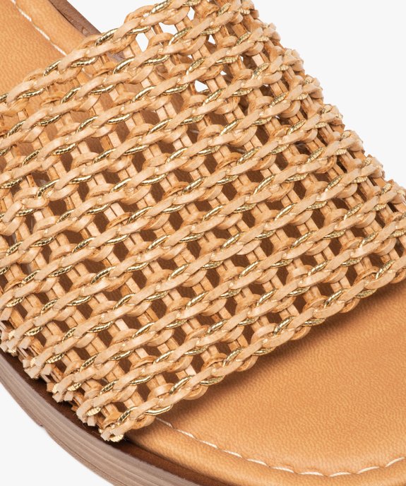 Mules femme à talon plat avec bandeau tressé irisé vue6 - GEMO (CASUAL) - GEMO