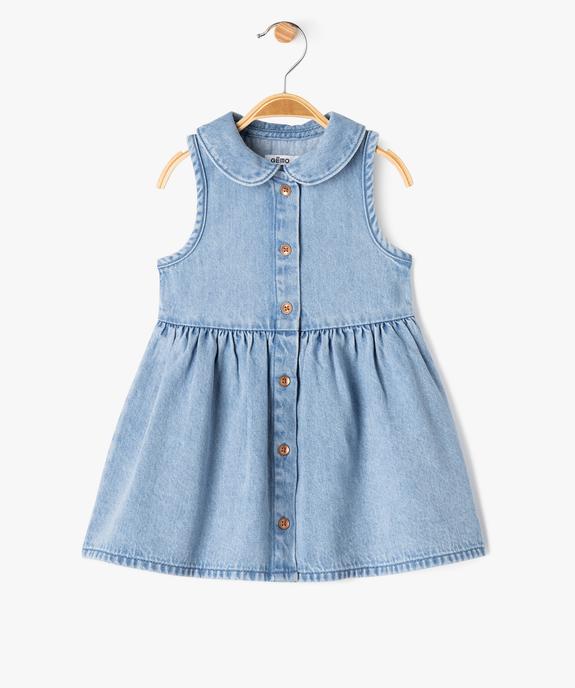 Robe en jean sans manches à col Claudine bébé fille vue1 - GEMO(BEBE DEBT) - GEMO