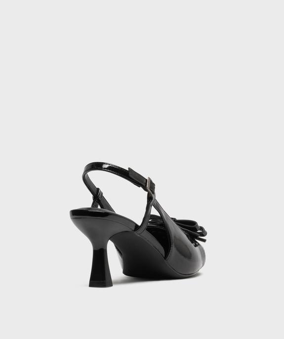 Escarpins sling-back vernis à bout pointu et talon femme - Follow Me vue4 - FOLLOW ME - GEMO