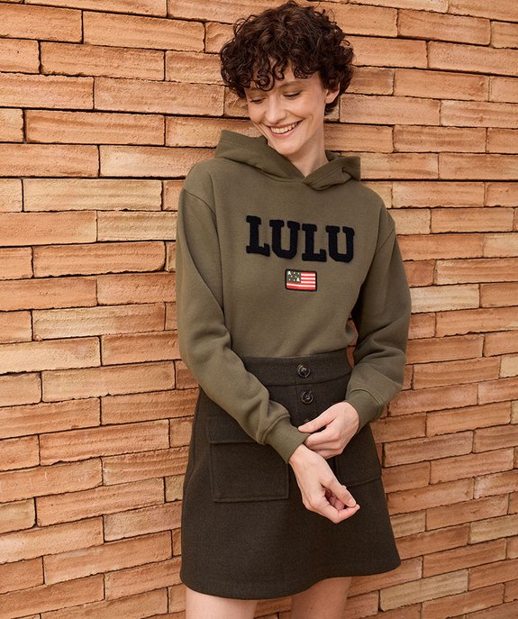 Sweat à capuche avec broderie femme - LuluCastagnette vue1 - LULU CASTAGNETTE GEMO FOR GOOD - GEMO