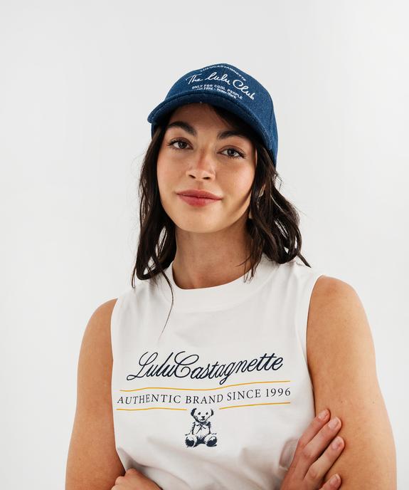 Débardeur ample en jersey de coton rayé femme - LuluCastagnette vue3 - LULUCASTAGNETTE - GEMO