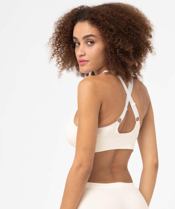 Brassière de sport femme avec bretelles croisées dans le dos vue3 - GEMO(HOMWR FEM) - GEMO