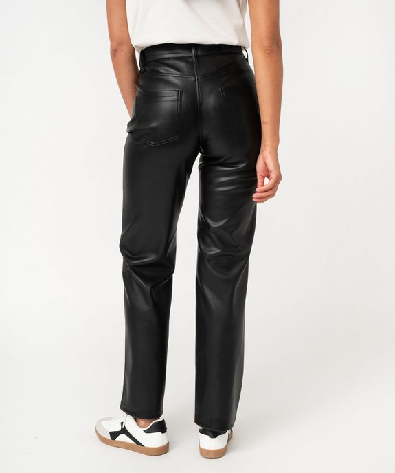 Pantalon droit en cuir imitation femme vue3 - GEMO(FEMME PAP) - GEMO