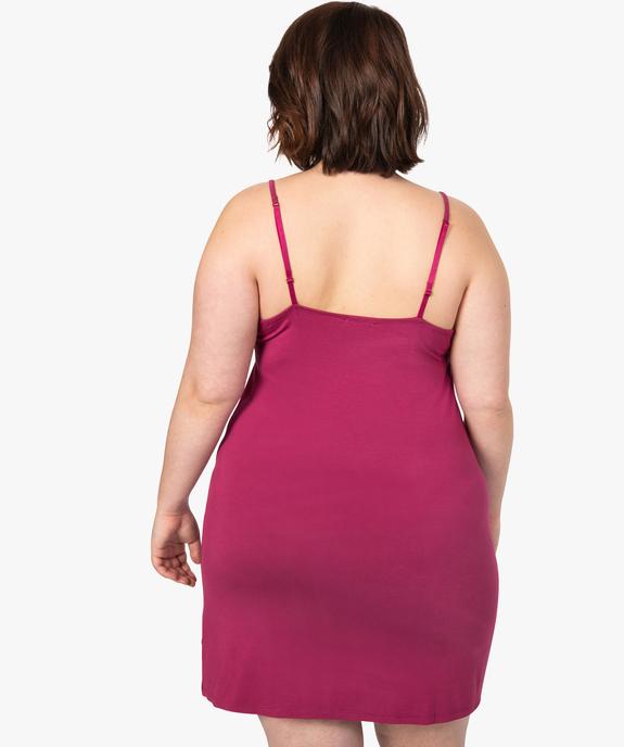 Nuisette femme grande taille à bretelles et col V dentelle vue3 - GEMO 4G FEMME - GEMO