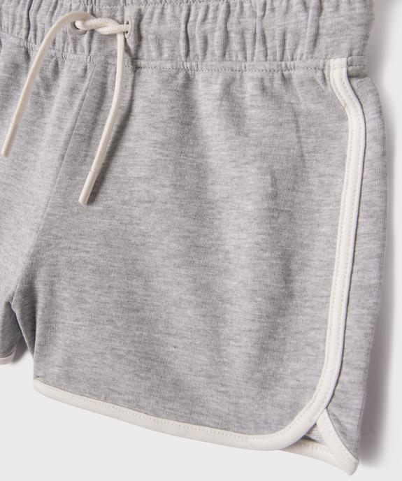 Short en maille French Terry avec taille ajustable fille vue2 - GEMO 4G FILLE - GEMO