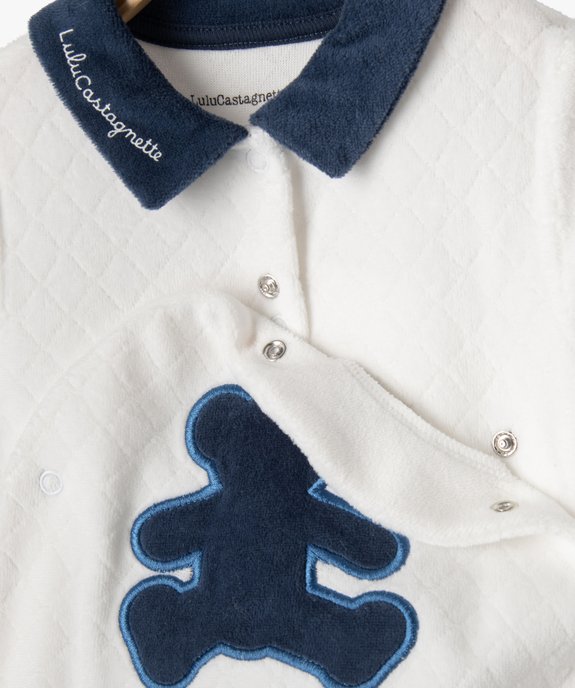 Pyjama en velours à col chemise bébé - LuluCastagnette vue2 - LULU G4G - GEMO