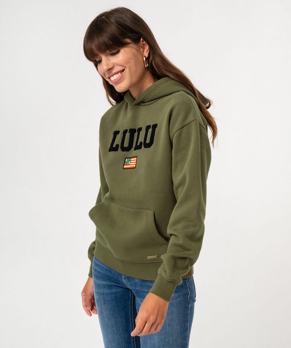 Sweat à capuche avec broderie femme - LuluCastagnette vue2 - LULU CASTAGNETTE GEMO FOR GOOD - GEMO