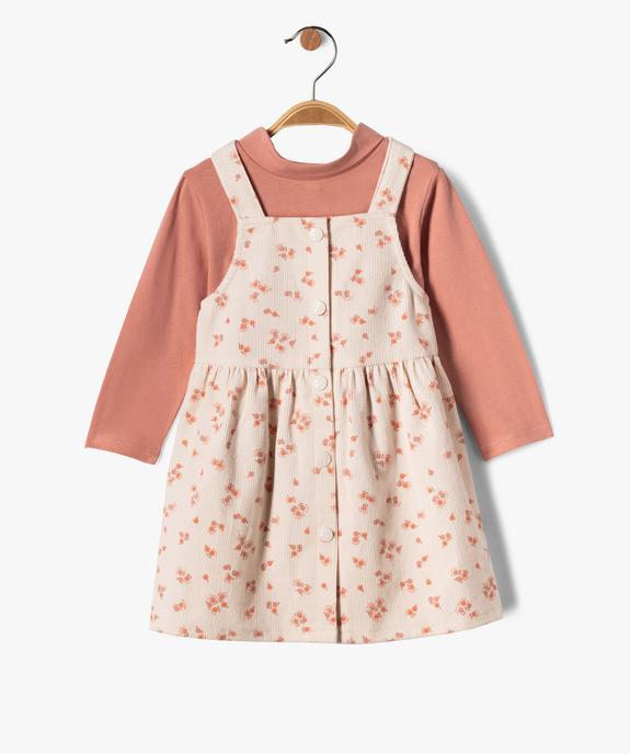 Ensemble 2 pièces bébé fille : robe + tee-shirt à manches longues vue1 - GEMO(BEBE DEBT) - GEMO