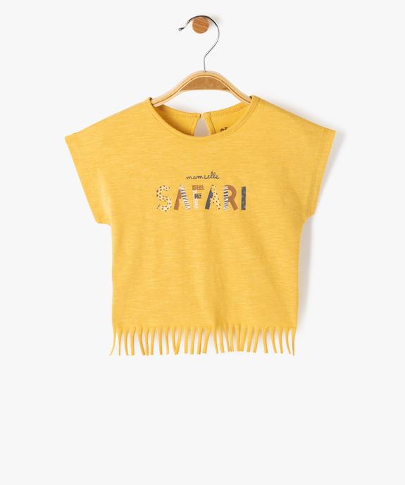 Tee-shirt à franges et manches courtes bébé fille vue1 - GEMO(BEBE DEBT) - GEMO