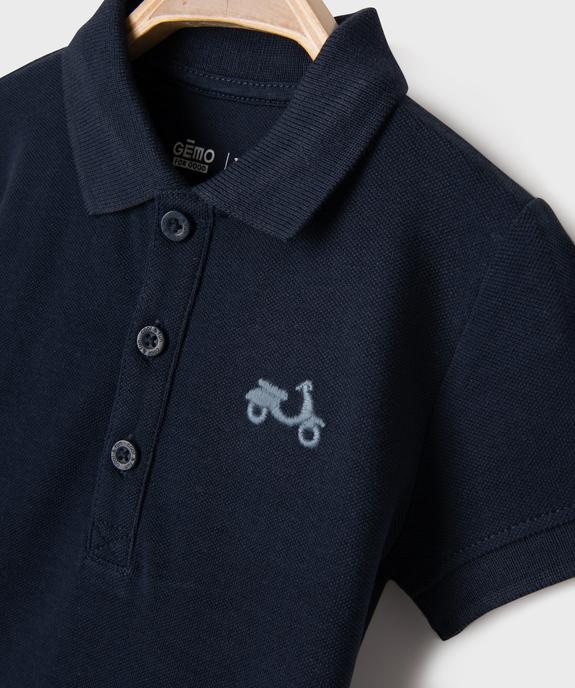 Polo manches courtes en maille piquée à motif bébé garçon vue2 - GEMO 4G BEBE - GEMO