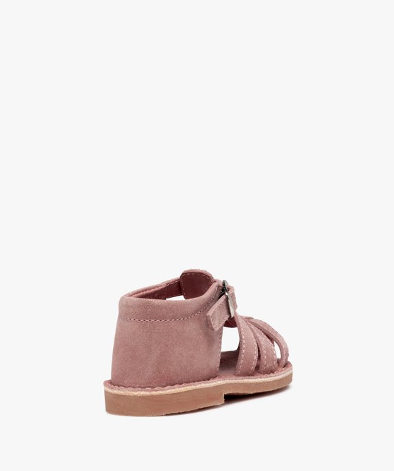 Sandales bébé fille à brides en cuir finement pailletées vue4 - GEMO(BEBE DEBT) - GEMO