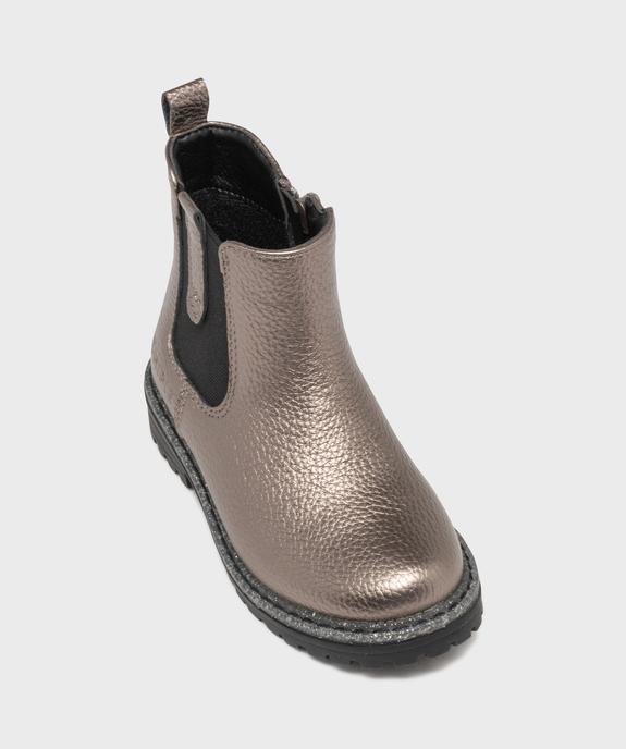 Chelsea boots zippées et métallisées fille - Chipie vue5 - CHIPIE - GEMO