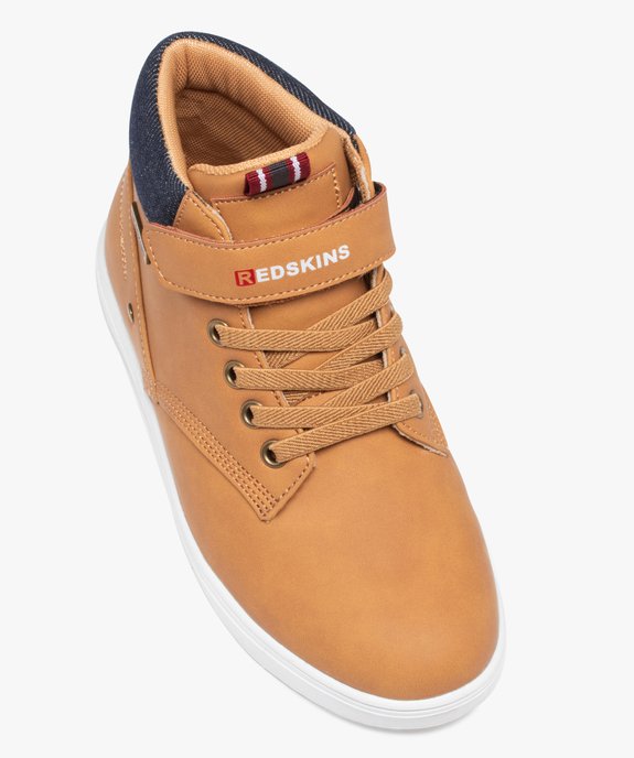 Boots garçon unies à scratch avec détail en denim - Redskins vue5 - REDSKINS - GEMO