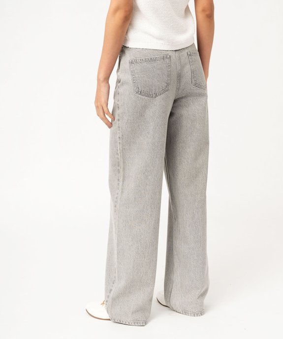 Jean wide leg taille haute coloris délavé femme vue3 - GEMO 4G FEMME - GEMO