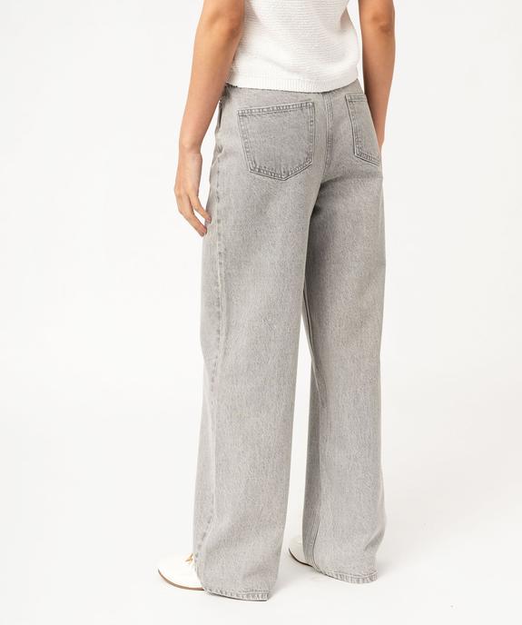 Jean wide leg taille haute coloris délavé femme vue3 - GEMO 4G FEMME - GEMO