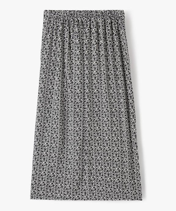 Jupe droite longueur midi en viscose fleurie fille vue4 - GEMO (JUNIOR) - GEMO