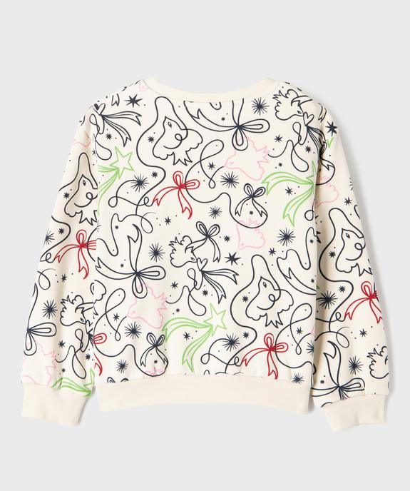 Sweat en molleton imprimé fille - Gémo x Lulu la Nantaise vue4 - GEMO 4G FILLE - GEMO