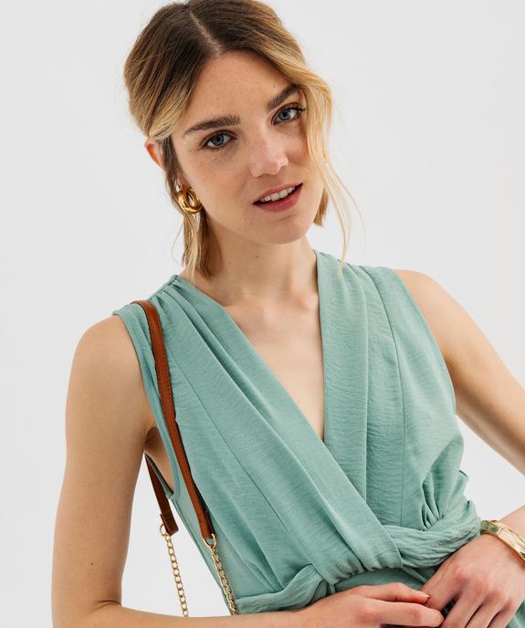 Robe longue sans manches avec haut drapé femme vue2 - GEMO(FEMME PAP) - GEMO