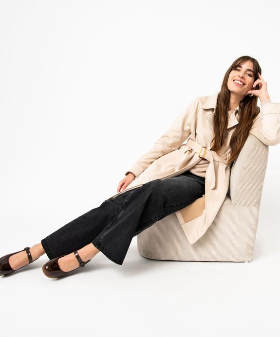 Manteau trench en suédine avec ceinture femme vue5 - GEMO(FEMME PAP) - GEMO