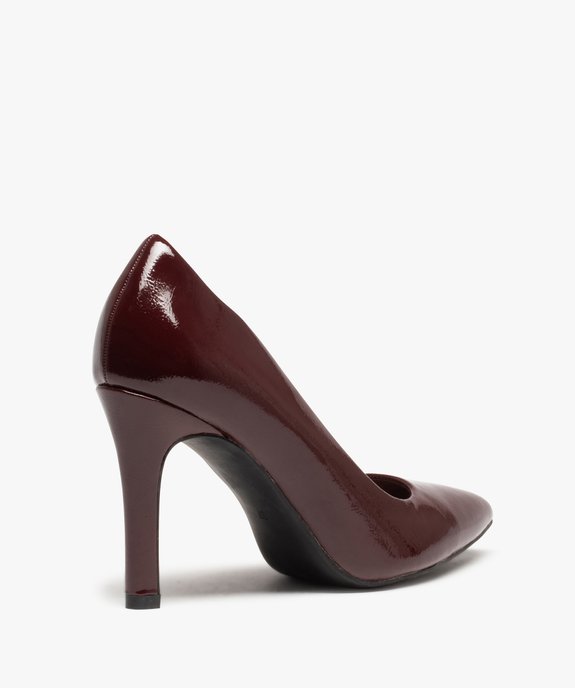 Escarpins femme vernis à talon aiguille et bout pointu vue4 - GEMO(URBAIN) - GEMO