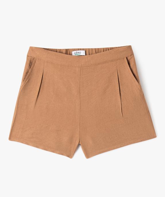 Short en toile fluide fille vue1 - GEMO 4G FILLE - GEMO