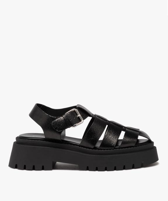 Sandales femme unies à semelle épaisse avec boucle fantaisie vue1 - GEMO (CASUAL) - GEMO
