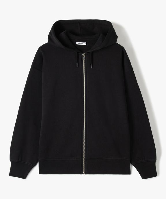 Sweat fille zippé en jersey molletonné avec capuche vue1 - GEMO (JUNIOR) - GEMO
