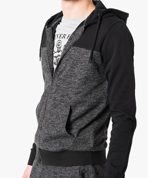 Sweat à capuche et fermeture zippée vue2 - GEMO (HOMME) - GEMO