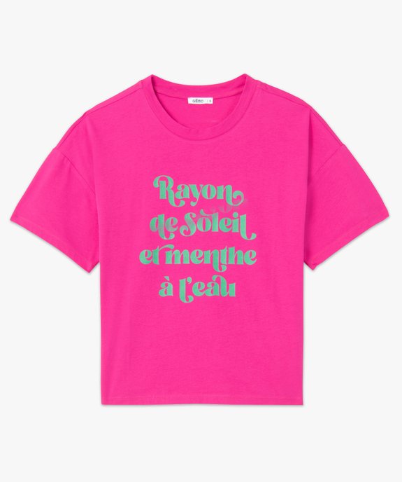 Tee-shirt femme à manches courtes avec motif vue4 - GEMO(FEMME PAP) - GEMO